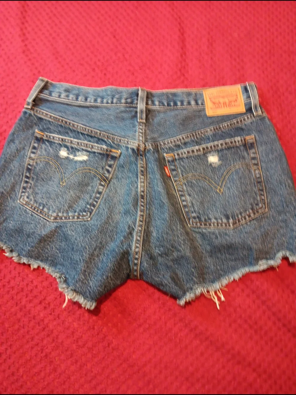 Levi's Ripped Blue Denim Shorts